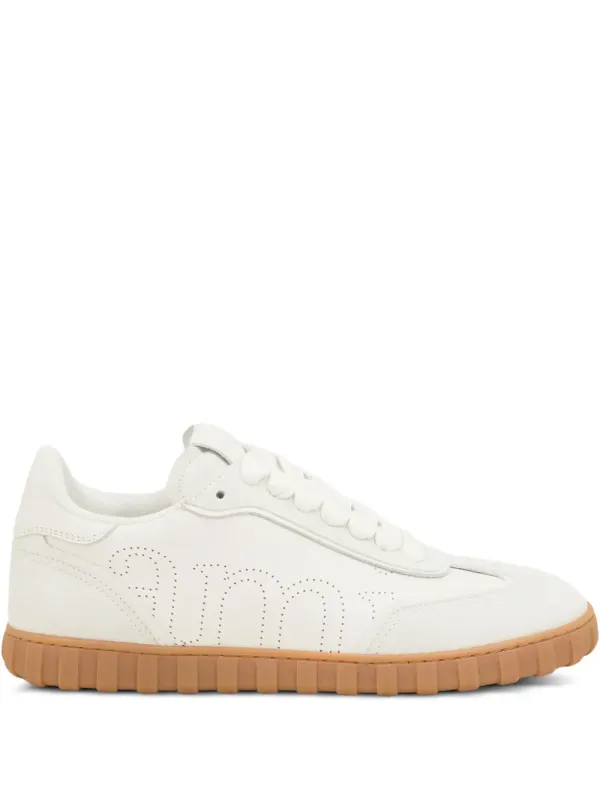 AMI Paris Step leren with geperforeerd logo – Beige (E26USN508AL0126)