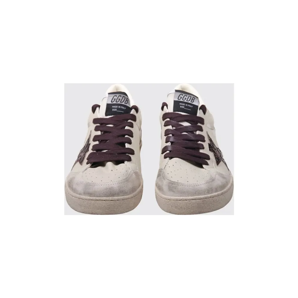 Golden goose Vintage-Effect Ball Star Leather with Contrast Logo White (GMF00117F00873515985)