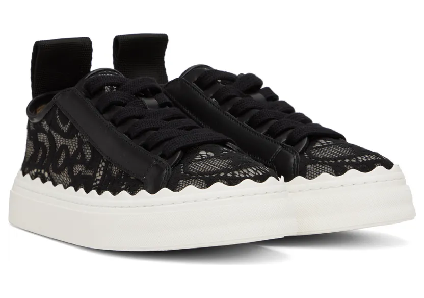 Chloé Beige Lace Lauren Sneakers (CHC19U108D2) (4)