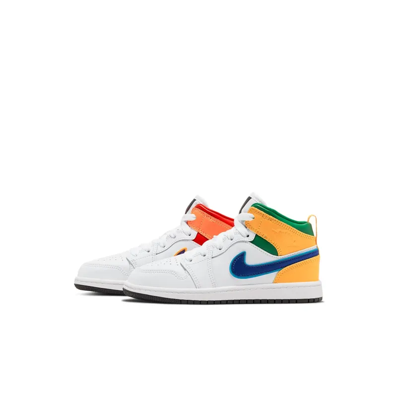 Jordan 1 Mid White Court Purple Teal (640734-128)