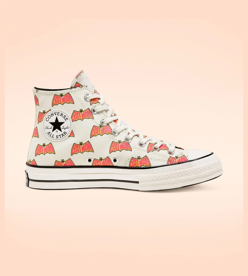 Converse Batman x Chuck 70 High ’80th Anniversary – White’ Egret/Pink/Black (167318C)
