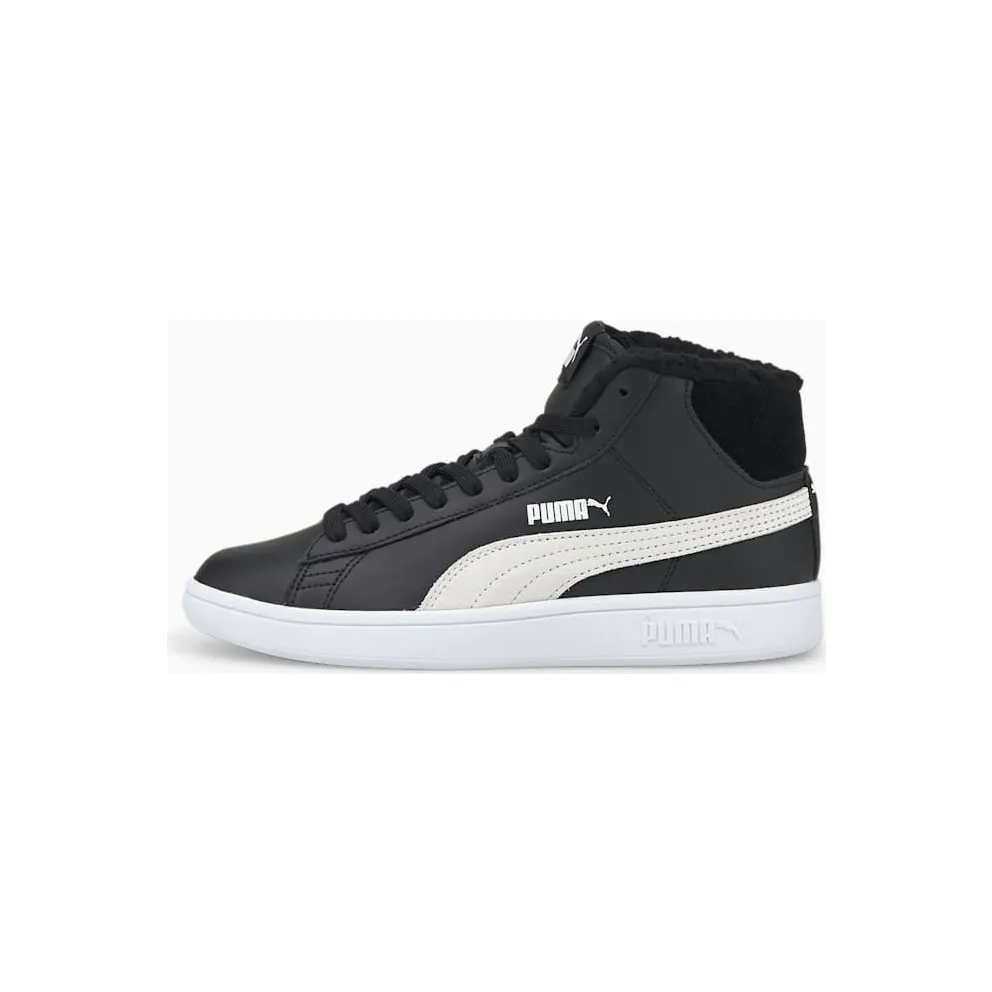 Puma Smash V2 Mid Fur White/Black (366895-02)