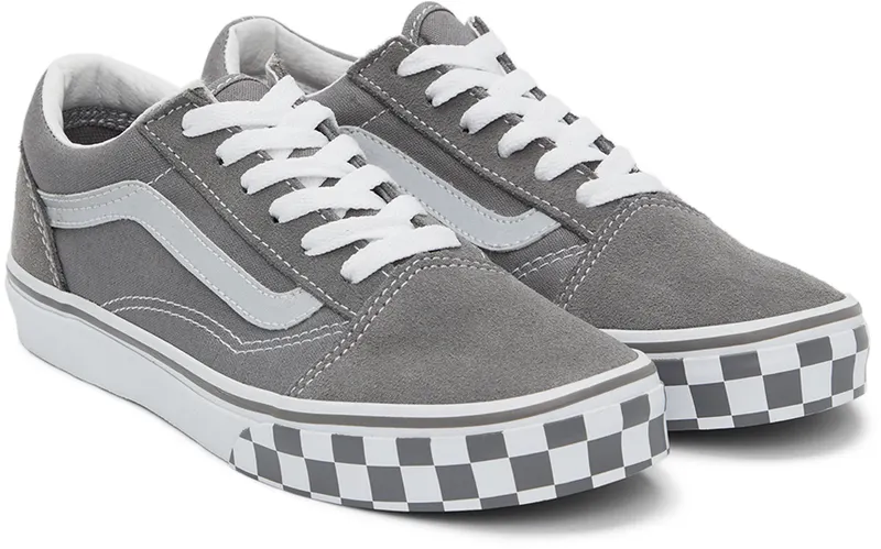 Vans Kids Grey Checkerboard Old Skool Little Kids (VN0A7Q5FAC11)