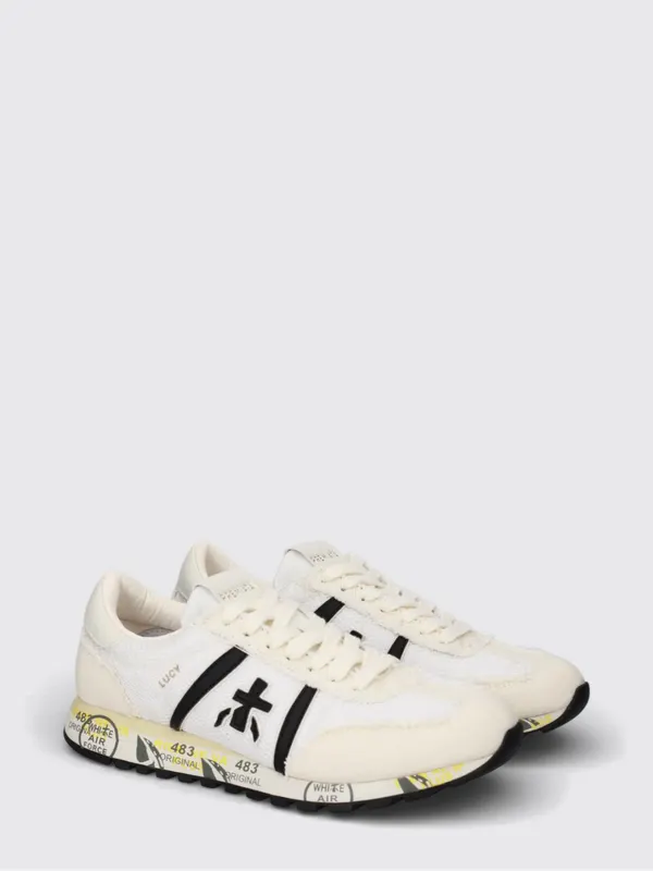 Premiata Lucy Suede and Nylon Sneakers White (LUCYD8139)