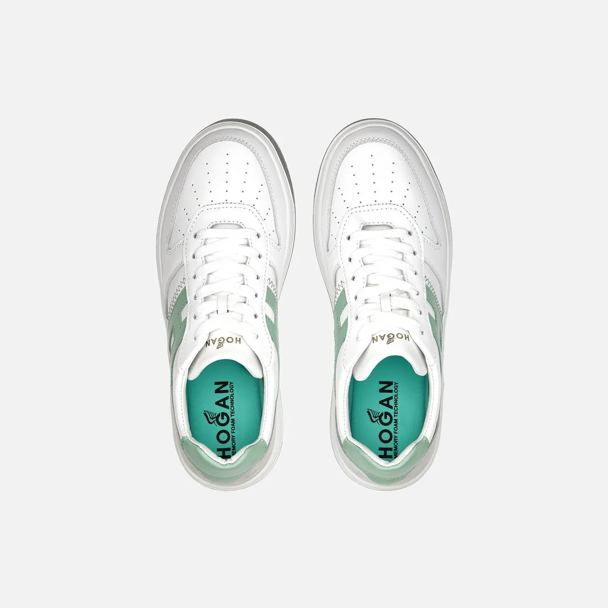 Sneakers Hogan H630 Green White Grey (HXM6300EU50ODZ0XPX) (3)