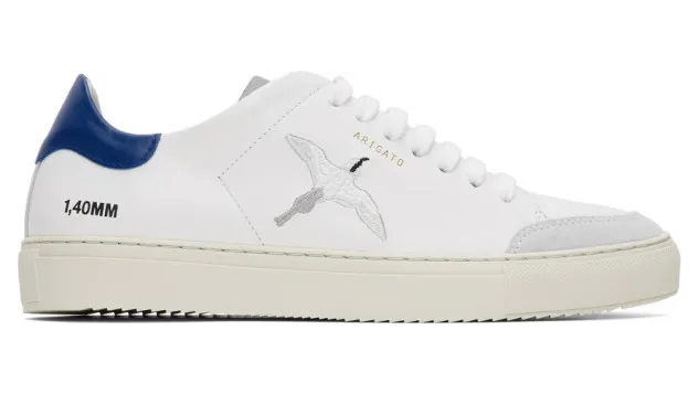 Axel Arigato White and Blue Clean 90 Triple Bird Sneakers (28522)