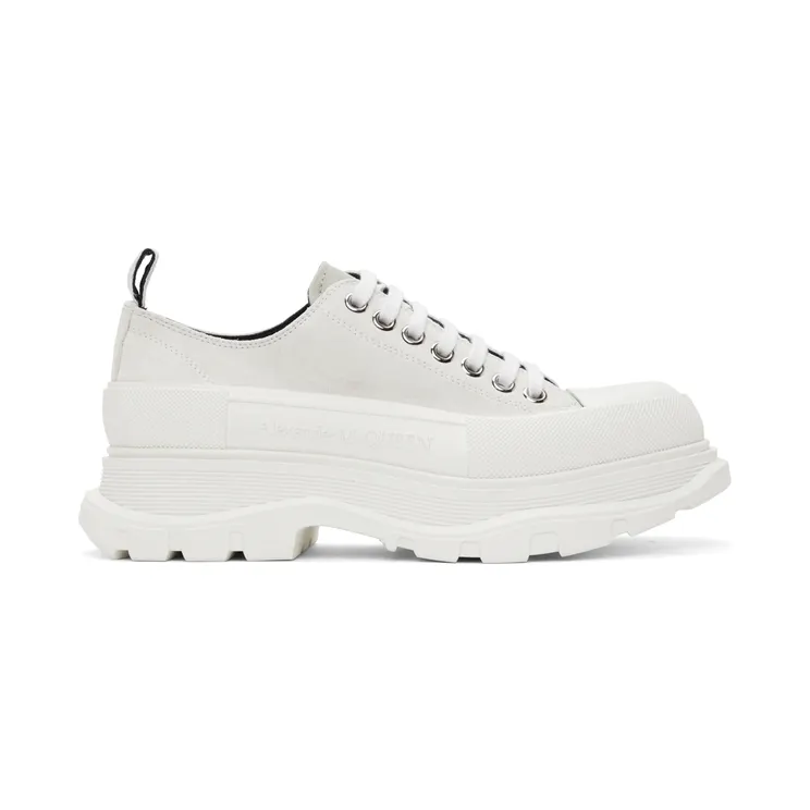 Alexander McQueen SSENSE Exclusive Off-White Suede Tread Slick Low Sneakers (627225WHBGN)