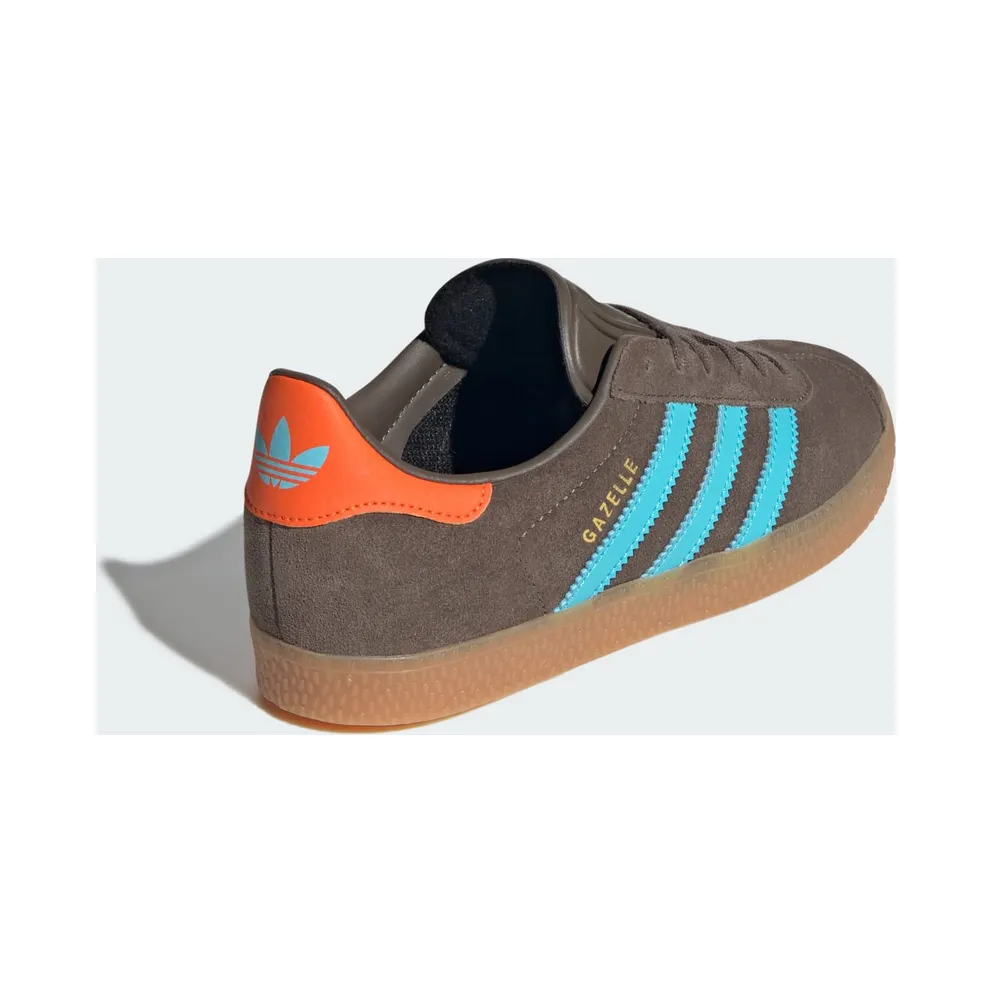 adidas Gazelle Brown Blue Glow Impact Orange (JR5942)