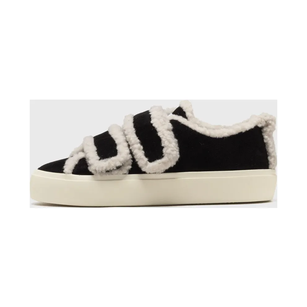 INUIKII SHEARLING LOW VELCRO Black