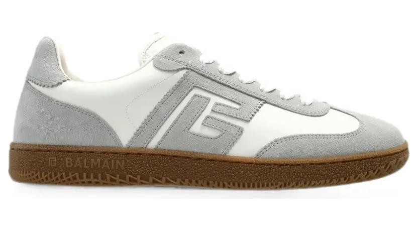 Balmain Swan leren sneakers met logo-patch – Wit (HN1VI735LBEW)