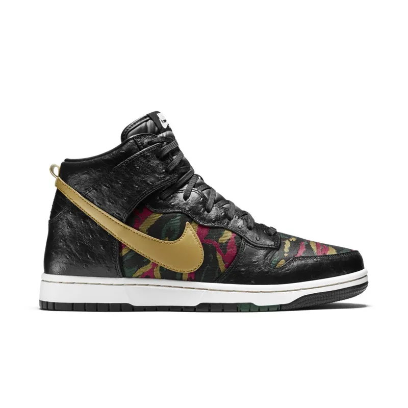 Nike Dunk CMFT Tiger Camo Black/Hyper Red-Gorge Green-Flat Gold (716714-002)