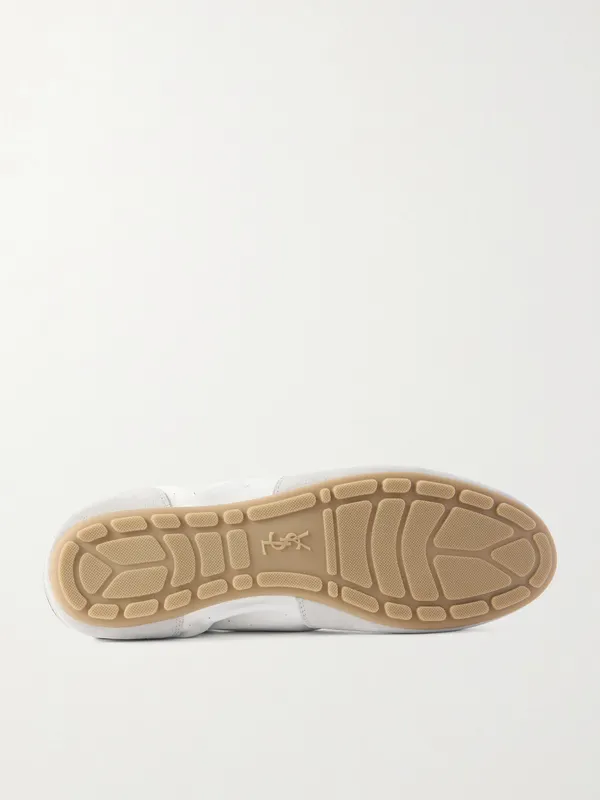 Saint Laurent Lewis Suede and Full-Grain Leather Sneakers White (862568AAGB9) (3)