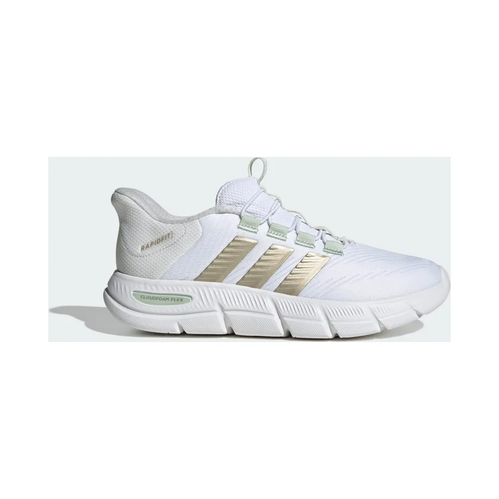 Adidas CLOUDFOAM FLEX RAPIDFIT Shoes Cloud White / Cyber Metallic / Linen Green (KJ4708)