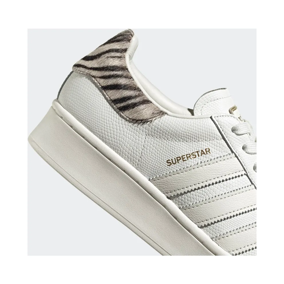 Adidas Superstar Bold ‘Heel Patch Animal Print’ White Tint/Off White/Core Black (FV3458)