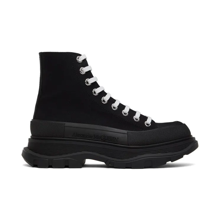 Alexander McQueen Blue Tread Slick High Sneakers (604254W4MV2)