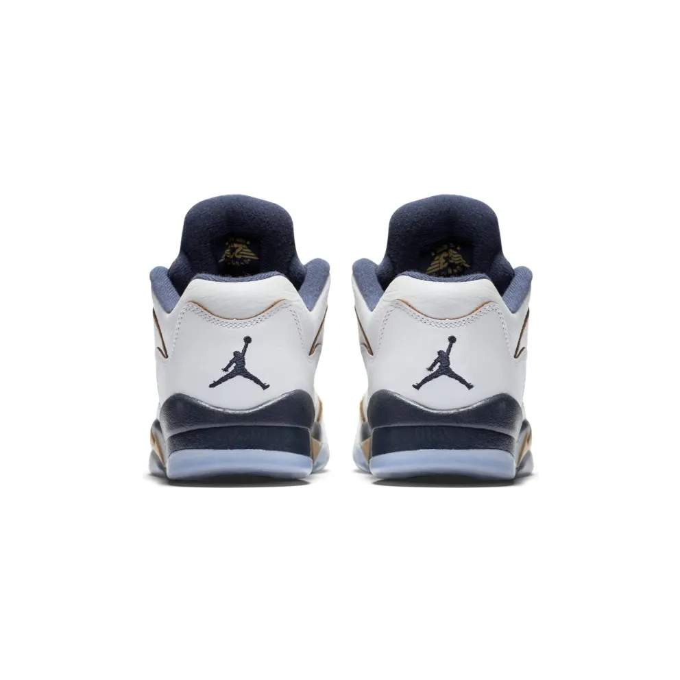 Jordan 5 Retro Low Dunk From Above (GS) White/Metallic Gold Star-Midnight Navy (314338-135)