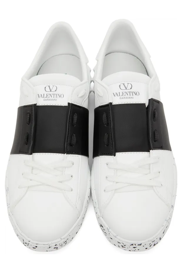 Valentino Garavani White & Black Open For A Change Sneakers (XY2S0830PUD) (5)