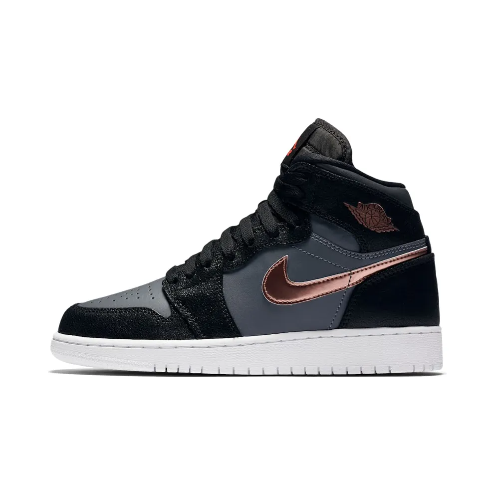 Jordan 1 Retro High Black Metallic Red Bronze Dark Grey (GS)