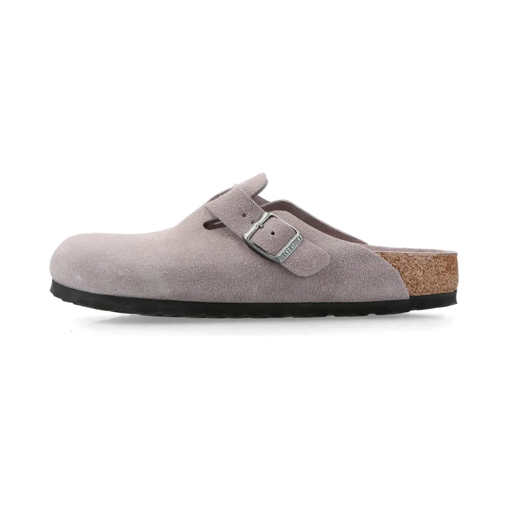 Birkenstock Boston Soft Footbed Suede Leather Faded Purple