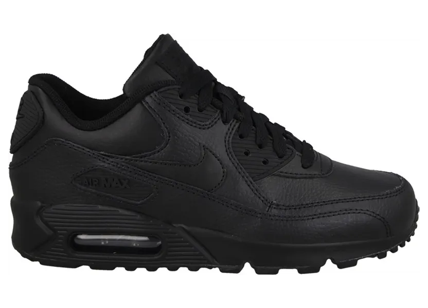 Nike Air Max 90 Leather Triple Black (GS)