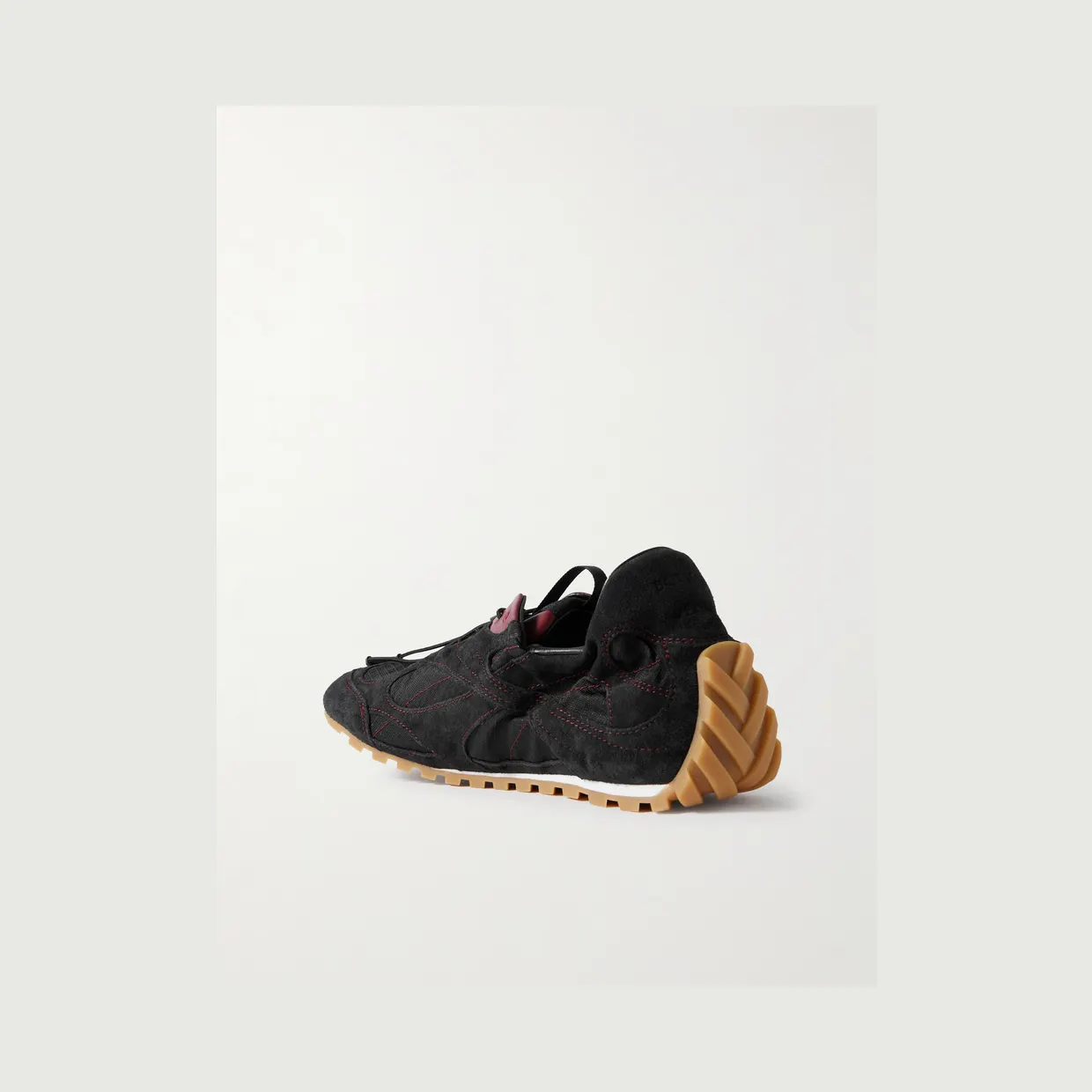 Bottega Veneta Orbit Flash Ripstop-Trimmed Suede Sneakers Black (855200V65D1) (4)
