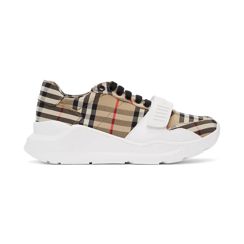 Burberry Beige Check Regis Sneakers (8020282)