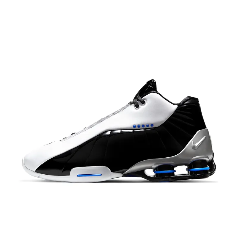 Nike Shox BB4 Black Patent White/Metallic Silver-Black-Racer Blue (AT7843-102)