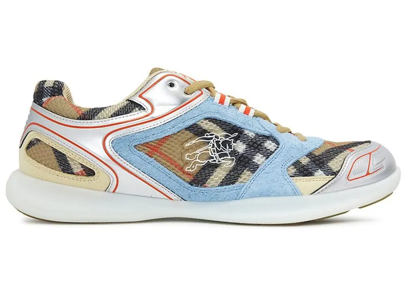 Burberry Check Matrix Sneaker Beige Light Blue Silver (8111731)