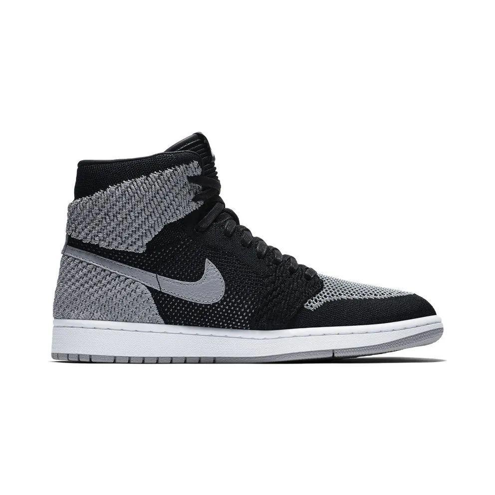 Jordan 1 Retro High Flyknit Shadow Black/Wolf Grey-White (919704-003)