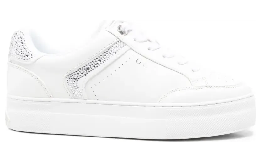 GUESS USA Leren sneakers verfraaid met stras – Wit (FLTGX3ELE12)
