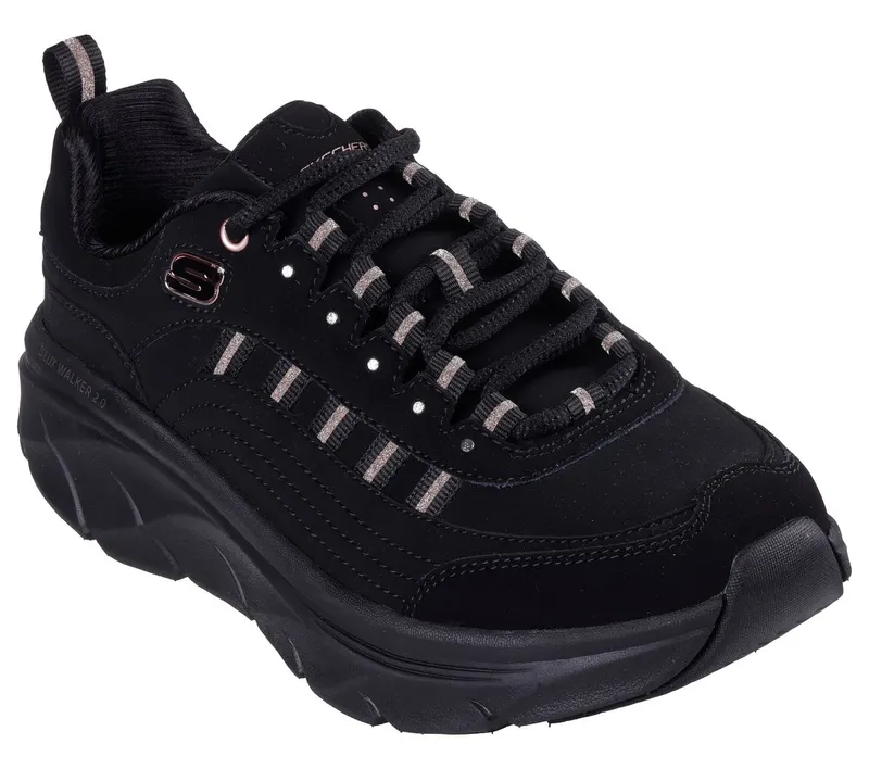 Skechers Relaxed Fit: D’Lux Walker 2.0 – Golden Step Sneaker Black/Roos Gold