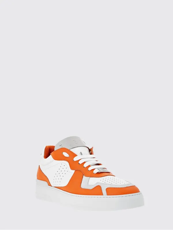 Philipp plein Bicolor Smooth Leather Low-Top Sneakers with Perforated Toe and Rear Logo Orange (UACSUSC0606PLE010N20)
