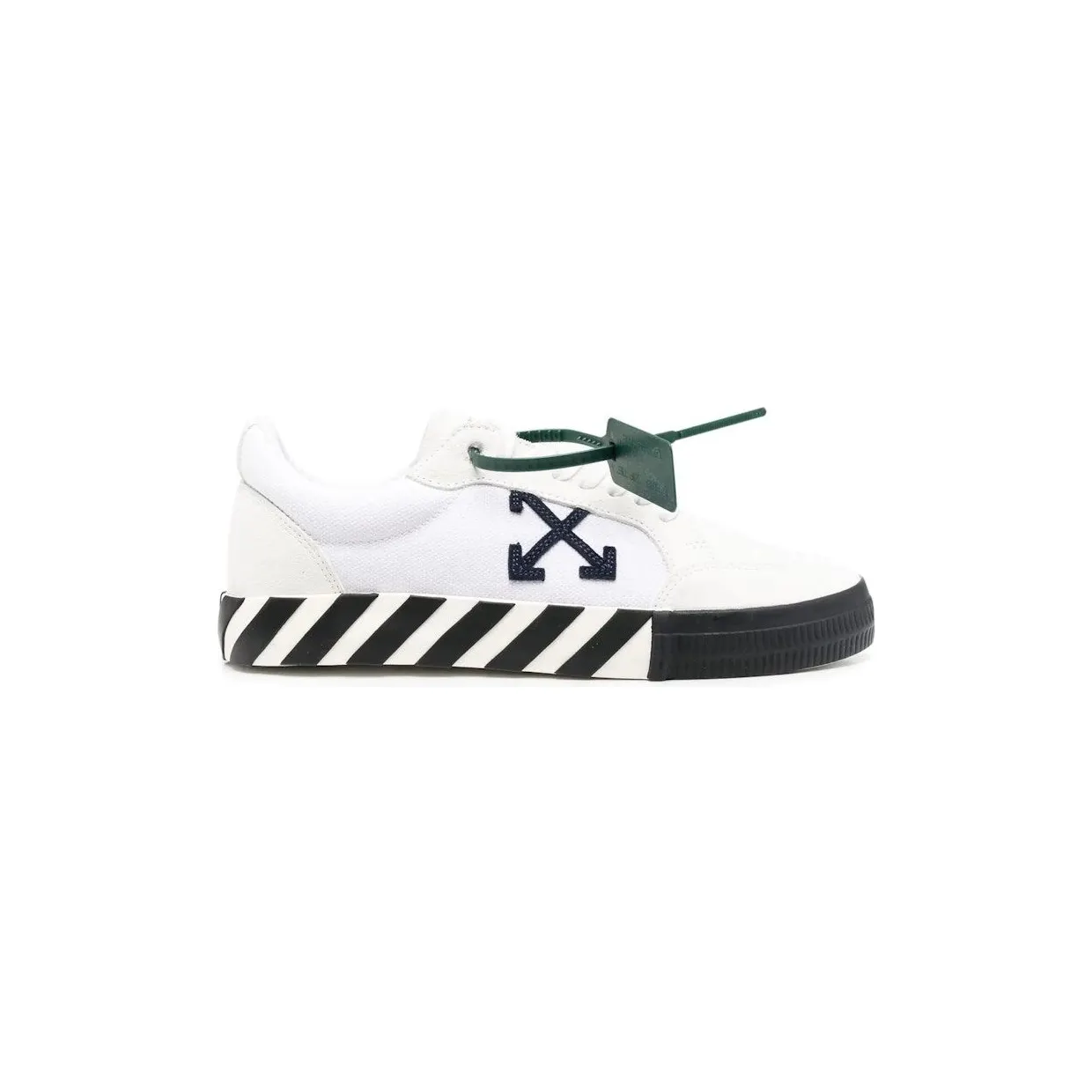 OFF-WHITE Low Vulcanized Canvas Suede White Navy Blue (OMIA085S22LEA0010146)