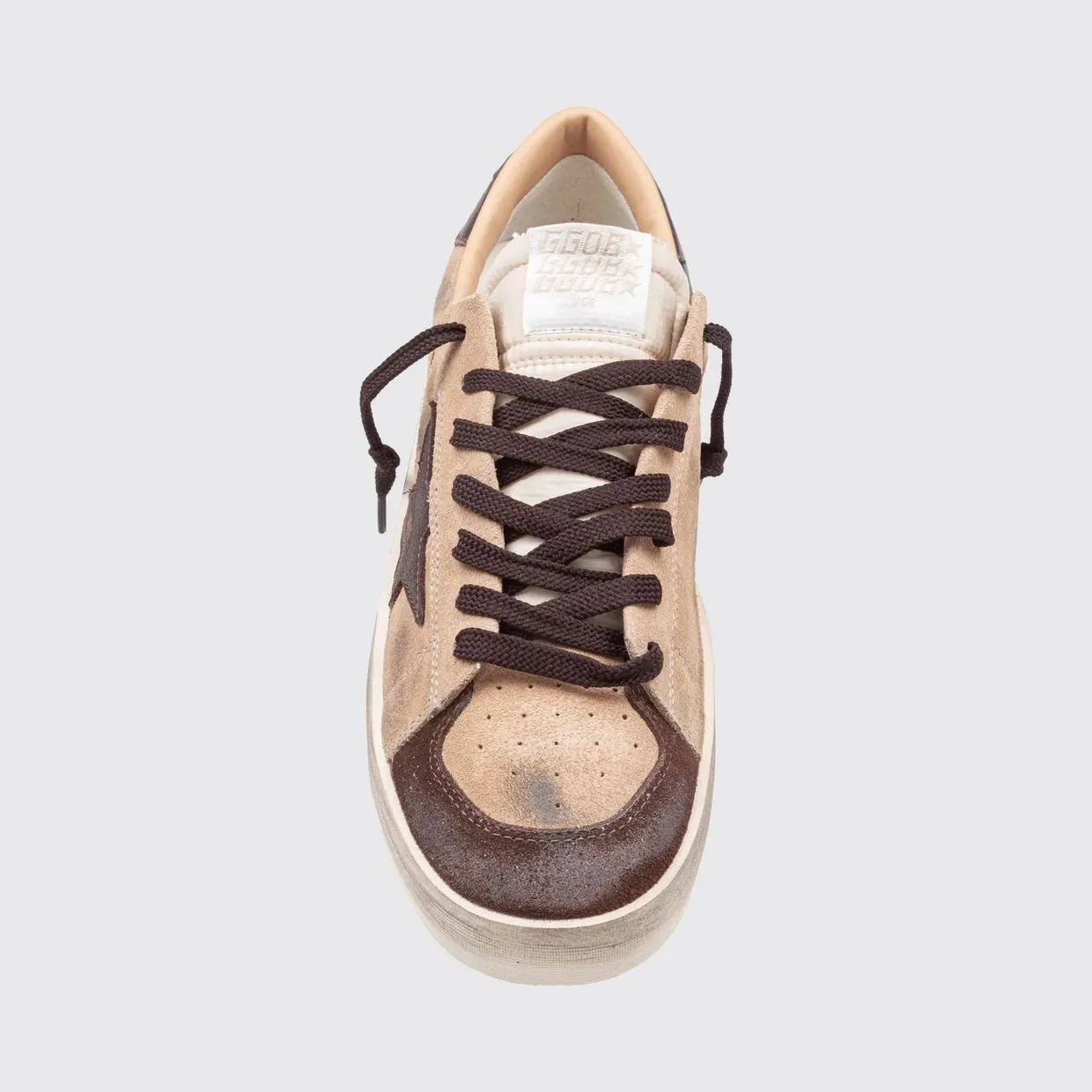Golden goose Stardan Suede Calfskin Trainers with Bicolour Design Beige (GMF00128F00851481868) (3)