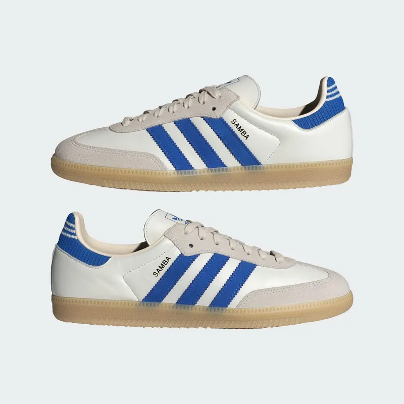Adidas SAMBA OG Shoes Cloud White / Blue / Gum (IH6821)