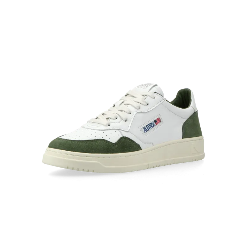 Autry Medalist Low (goat / suede white / milit) – AULMGS40
