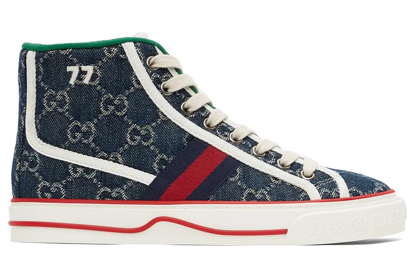 Gucci Blue Tennis 1977 High Sneakers (627838 2KQ90)