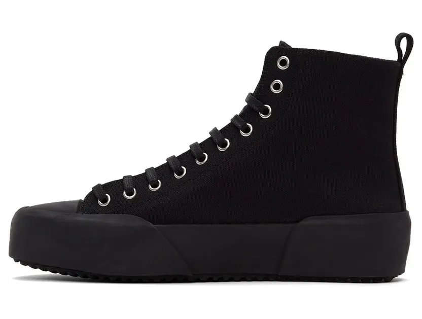 Jil Sander Black Canvas High-Top Sneakers (JI35546B_14350) (3)