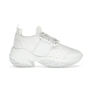 Roger Vivier Viv’ Run Fabric White Crystal Buckle (RVW50624180KOTB001)