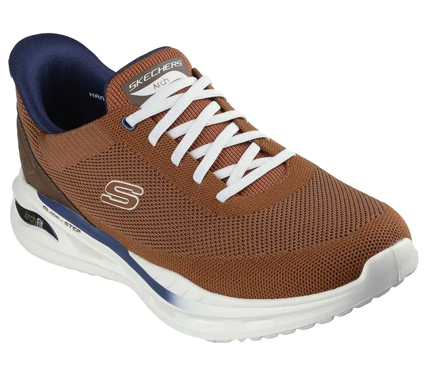 Skechers Arch Fit Herren Sneakers Schuhe grau GLIDE STEP 210994 für Herren, braun, Größe 41 EU (210994-RST)