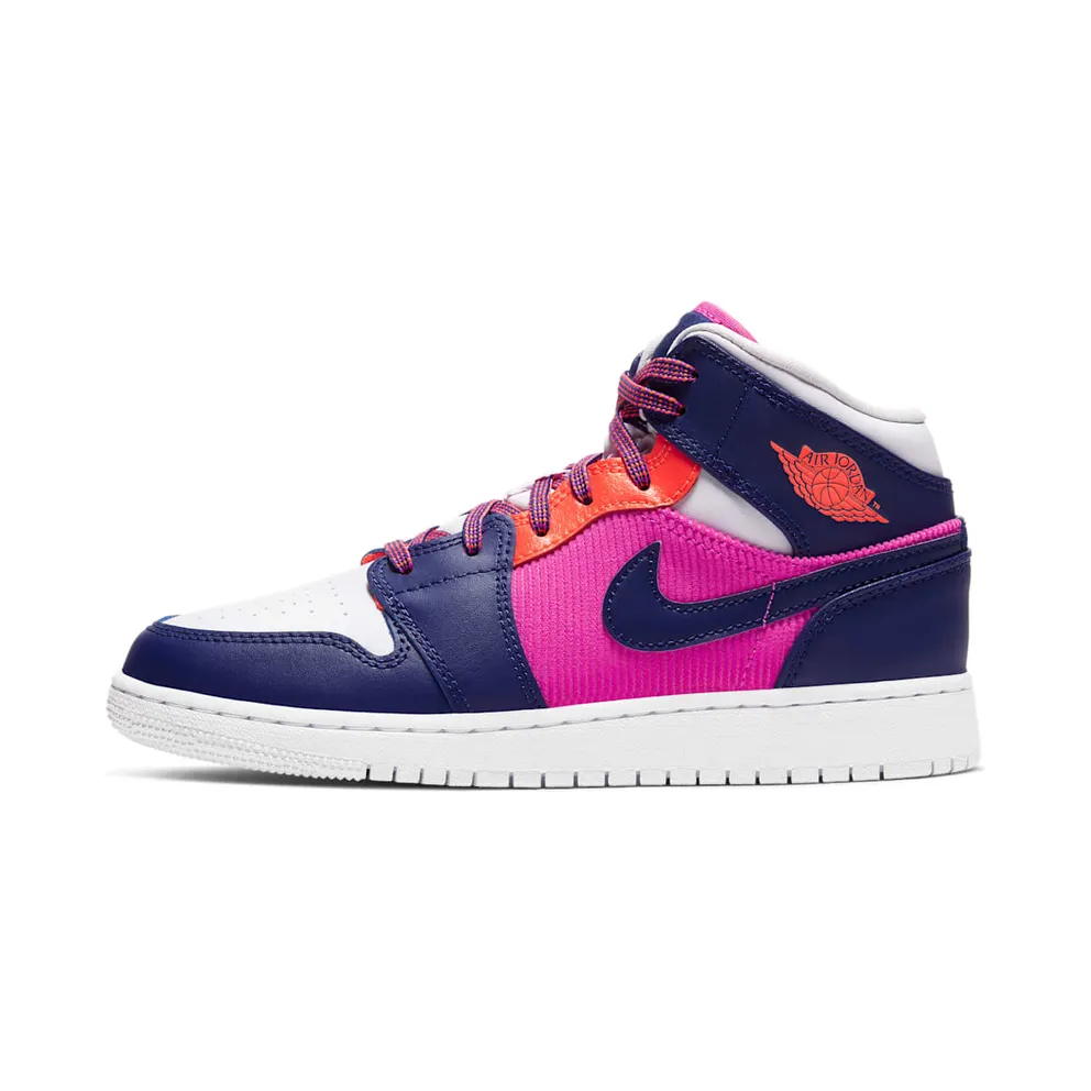 Jordan 1 Mid Fire Pink Barely Grape (GS)