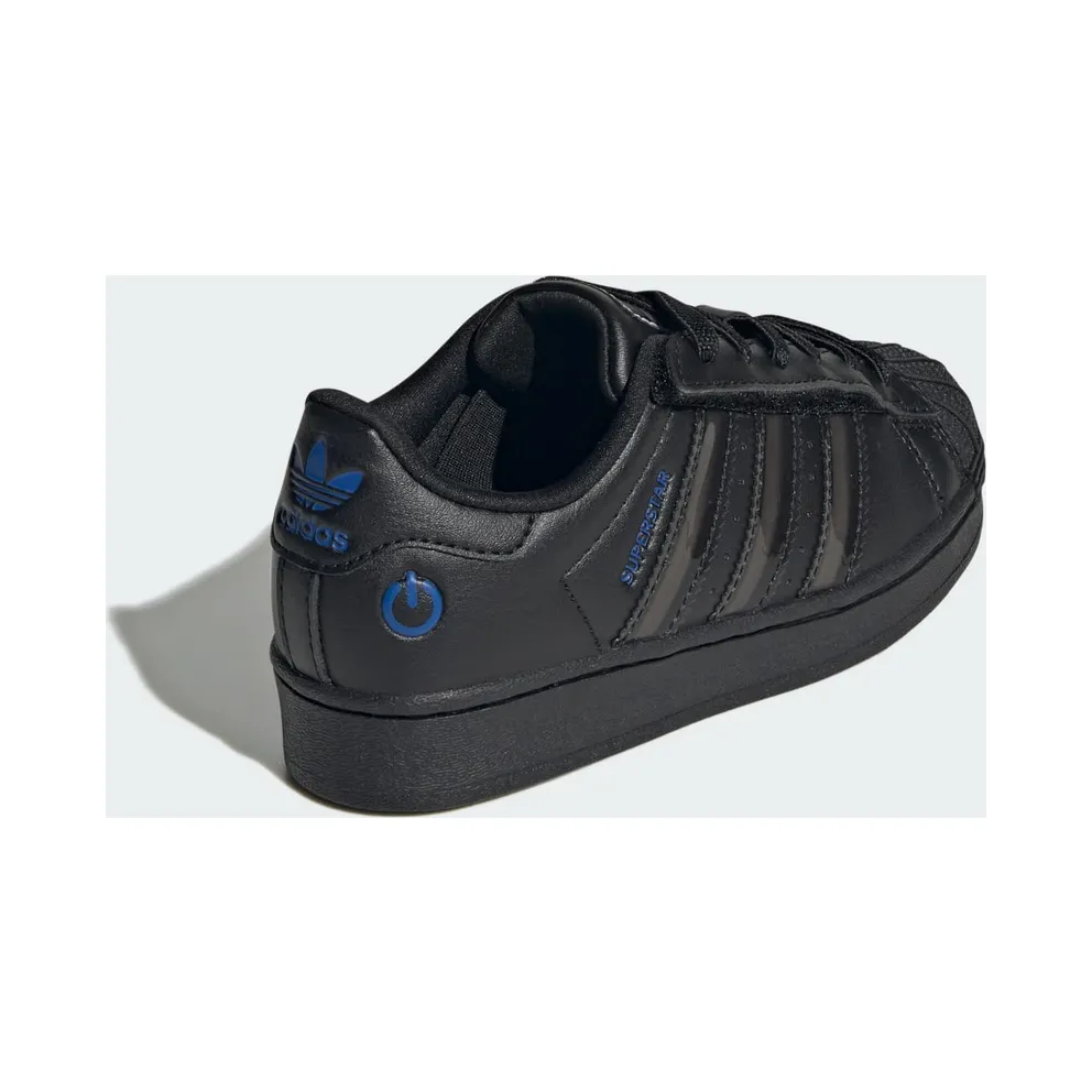 Adidas Superstar Led Lights Comfort Closure Elastic Lace Kids Core Black / Core Black / Preloved Violet (JS1295)