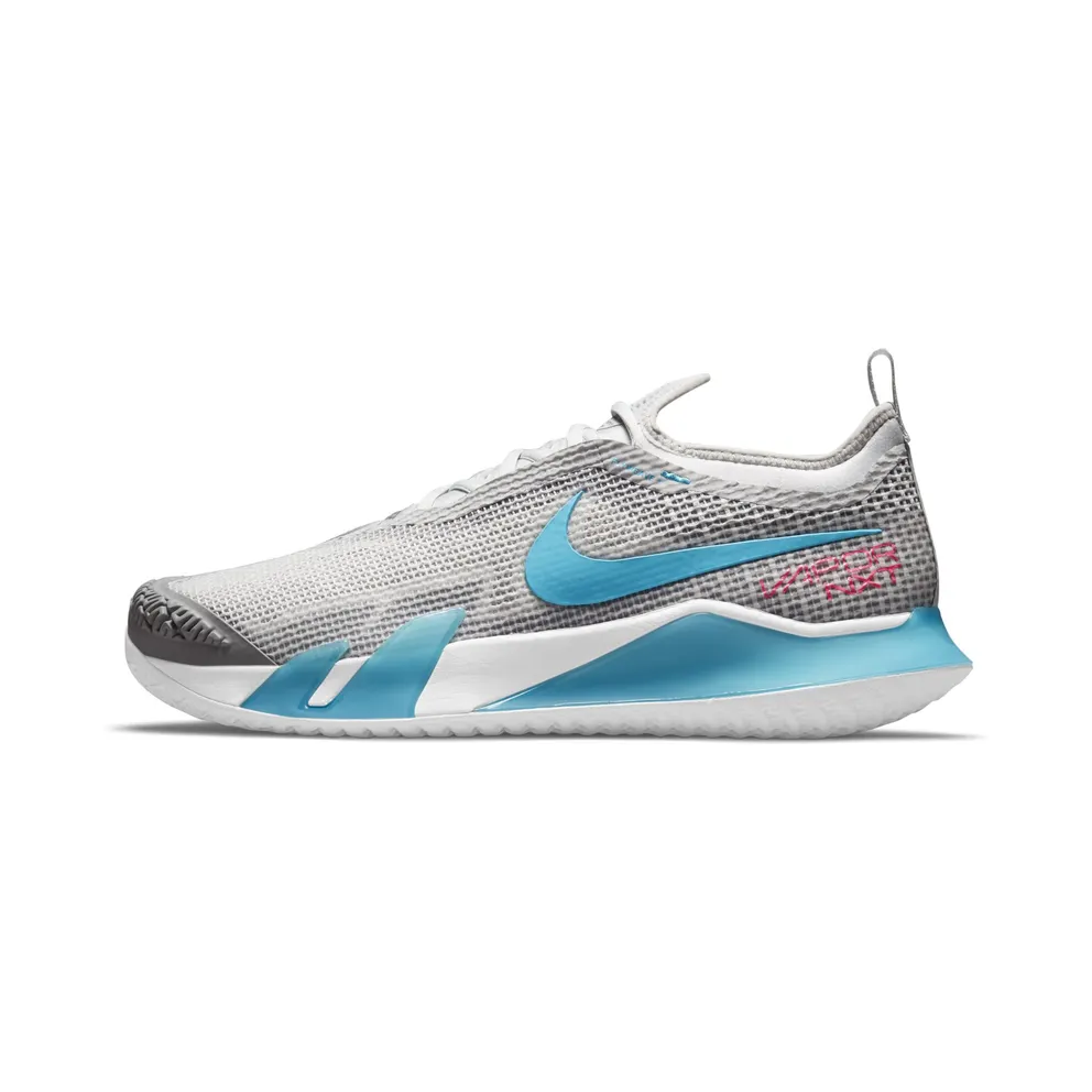 NikeCourt React Vapor Nxt Hardcourt “Grey Fog / Hyper Pink / White / Chlorine Blue” (CV0724-024)