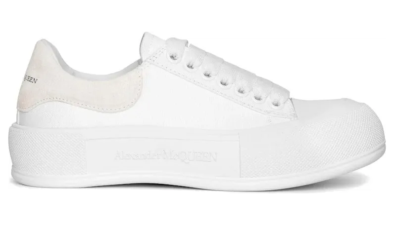 Alexander McQueen Deck Skate Plimsoll Lace-Up White (654593 W4PQ1 9000)