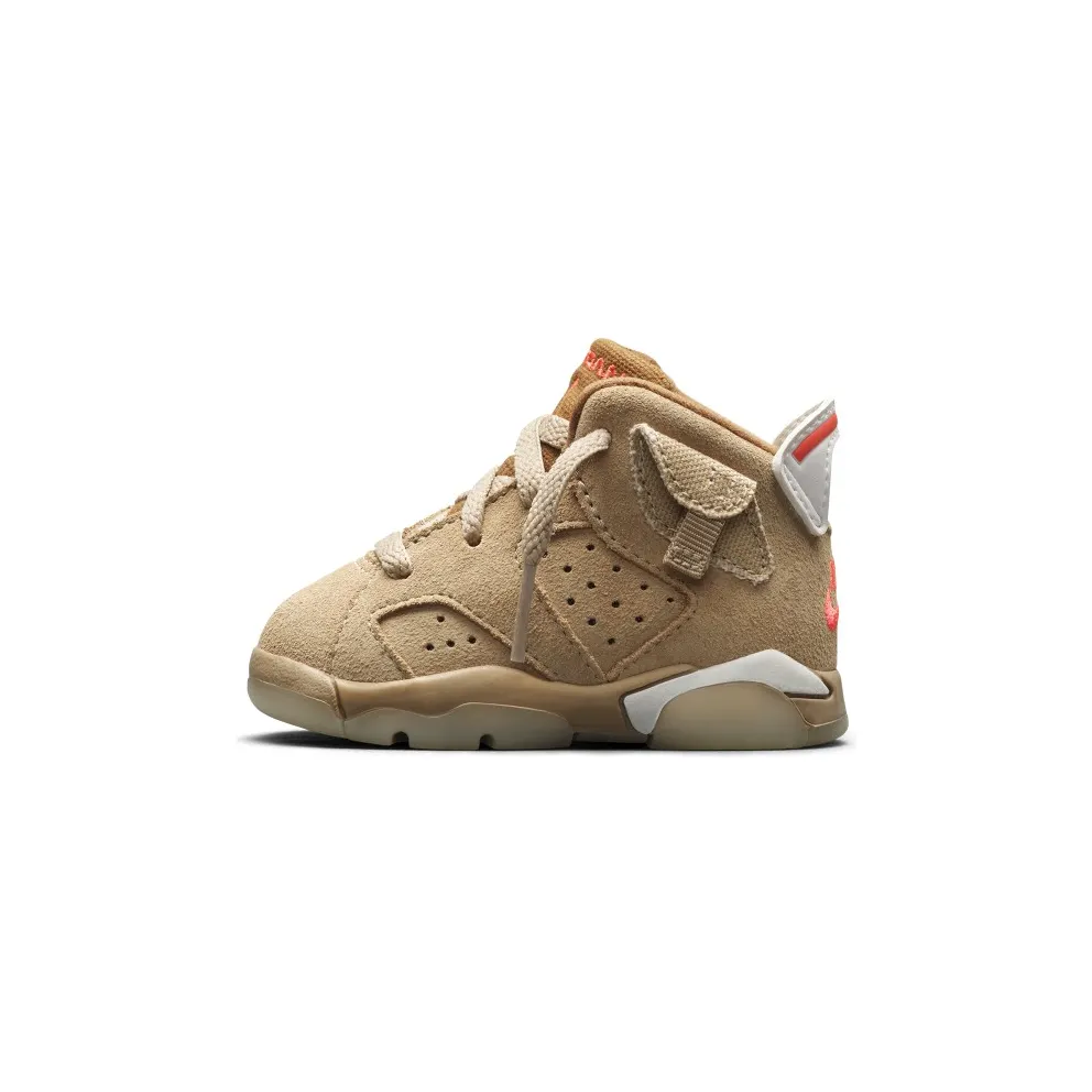 Air Jordan x Travis Scott 6 Retro British Khaki (TD) (2021) – “British Khaki / Sail / Bright Crimson” (DH0692-200)