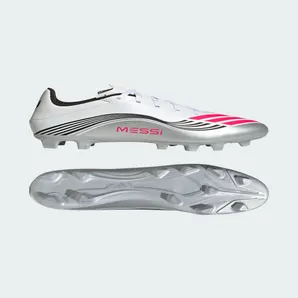adidas F50 Messi Club Firm/multi-ground Boots “Cloud White / Lucid Red / Silver Metallic” (JP7443)