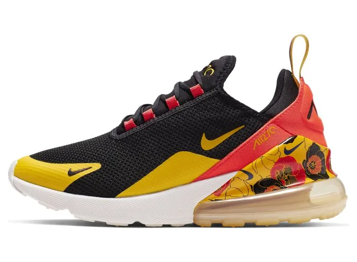 Nike Air Max 270 Floral Black Crimson Gold (AR0499-005)