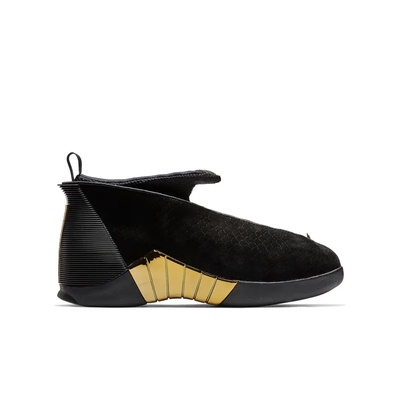 Jordan 15 Retro Doernbecher 2018 (GS) Black/White-Metallic Gold (BV7110-017)