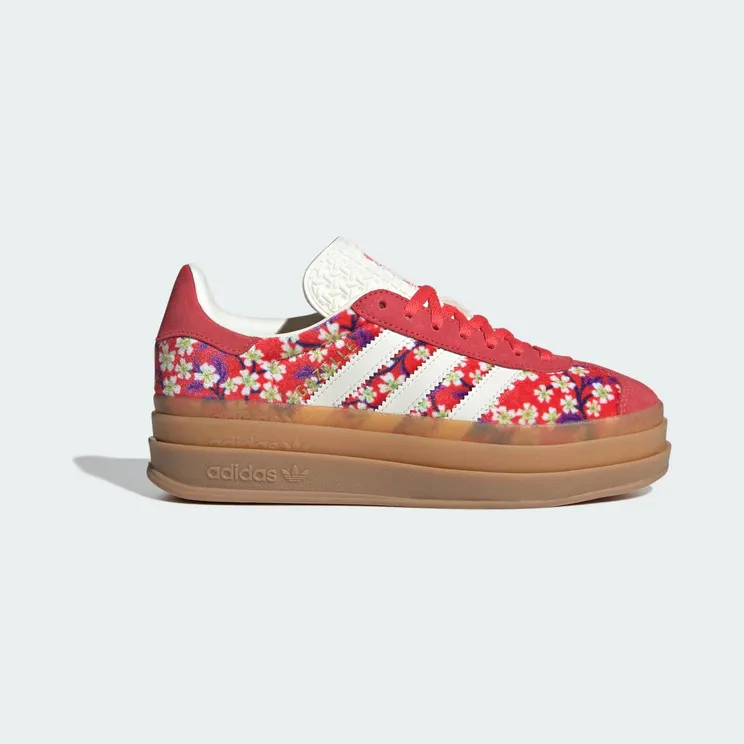 Adidas Gazelle Bold x Liberty London Kids Red / Off White / Semi Lucid Red (JP8078)