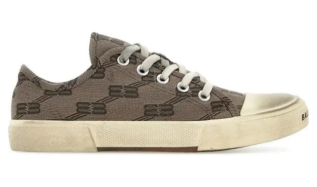 Balenciaga Paris Low Top BB Monogram Dark Beige Brown (688757W3RQ22298)